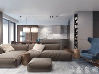 现代风格家居装修装饰室内设计效果-A8007