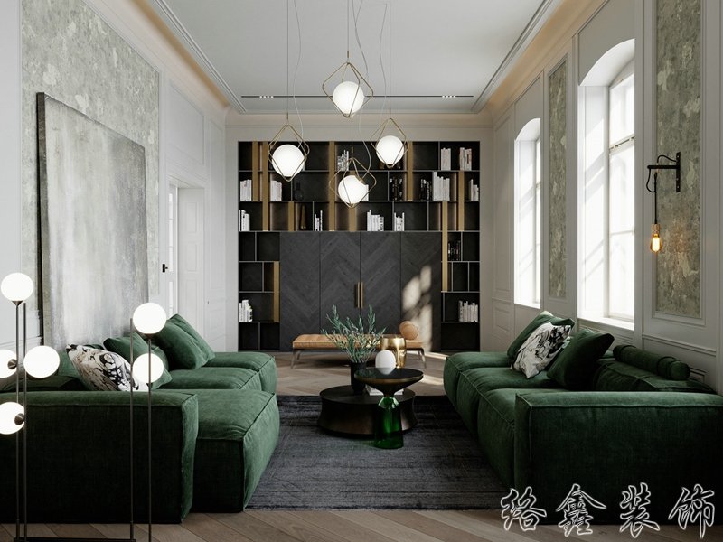 现代轻奢家居装修装饰室内设计效果-D216