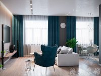 现代清新家居装修装饰室内设计效果-E301