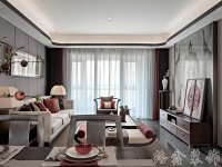 新中式风格家居装修装饰室内设计效果-G611-1