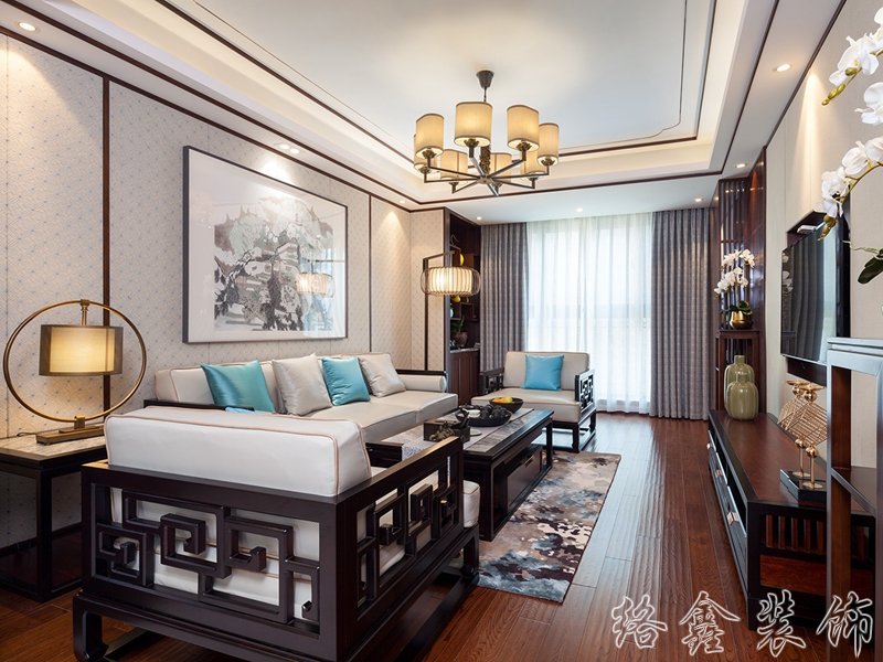 新中式风格家居装修装饰室内设计效果-G615