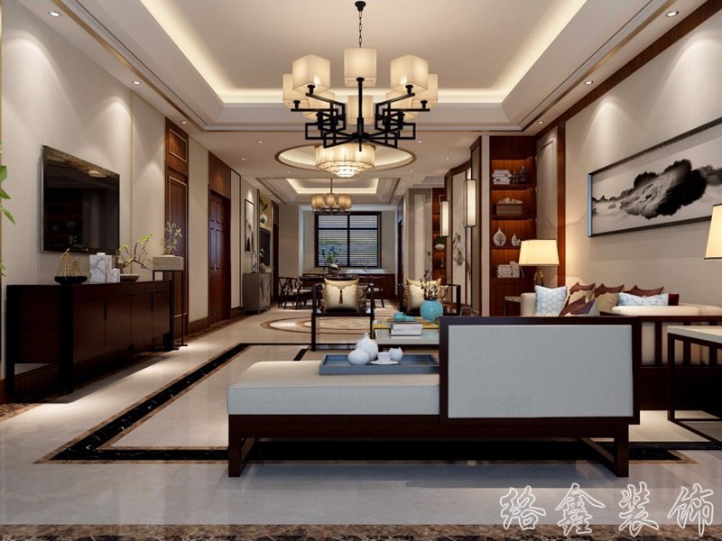 新中式风格家居装修装饰室内设计效果-G617