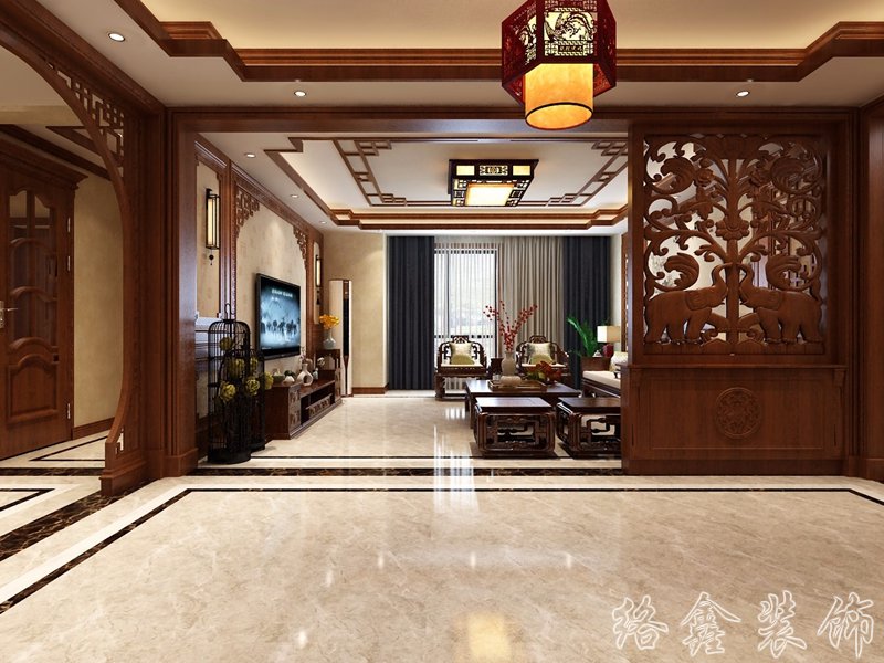 中式风格家居装修装饰室内设计效果-H804