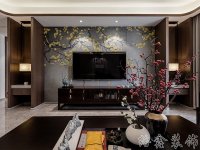 中式风格家居装修装饰室内设计效果-H814-2